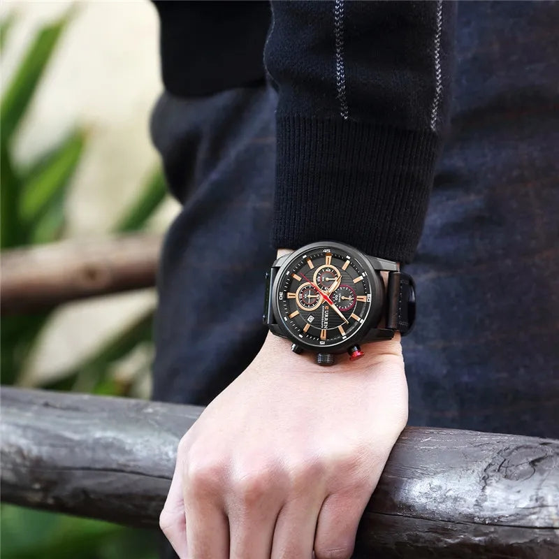 ⭐️⭐️⭐️⭐️⭐️(4,83)Montre Homme CURREN Chronographe – Élégance & Performance