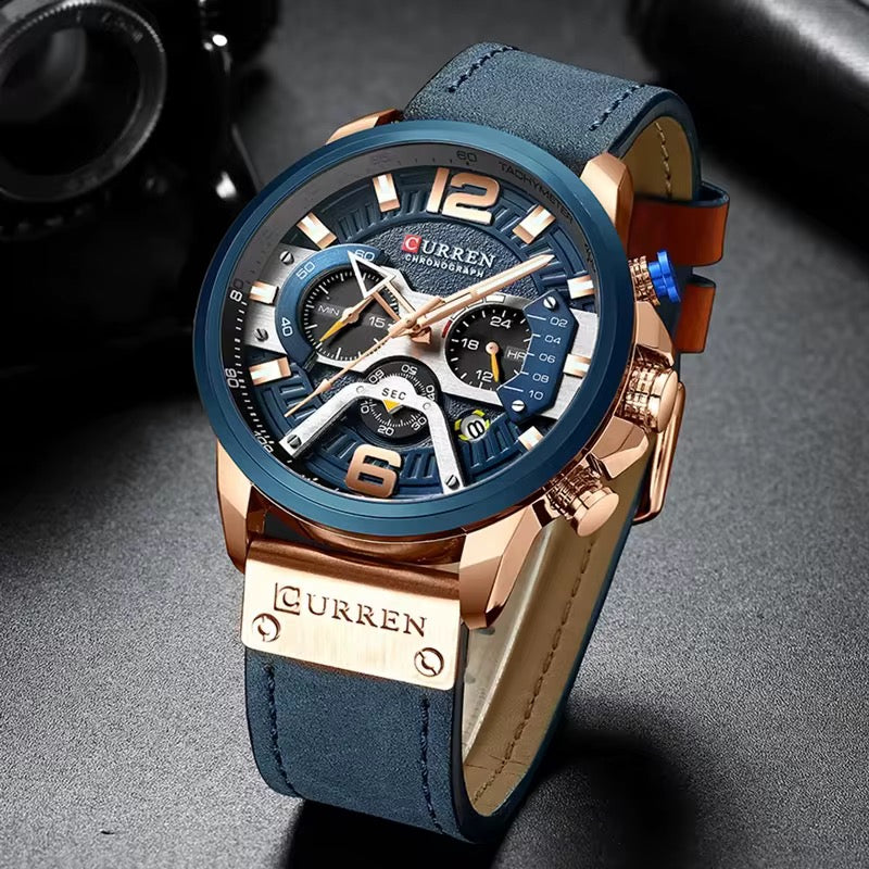 ⭐️⭐️⭐️⭐️⭐️(4,83)Montre Homme CURREN Chronographe – Élégance & Performance